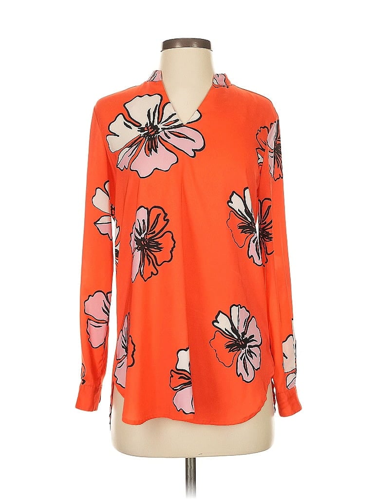 Pre-owned Vince Camuto Long Sleeve Blouse In Orange