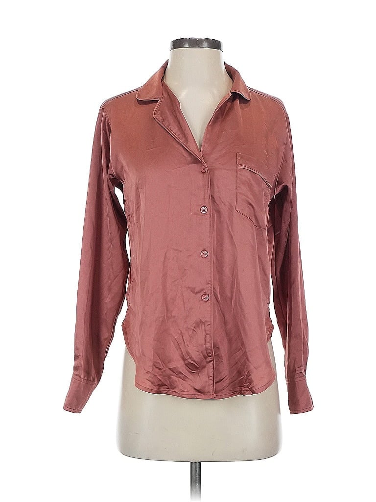 Pre-owned Abercrombie & Fitch Long Sleeve Blouse In Burgundy