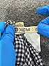 XCVI Checkered-gingham Gray Blue 3/4 Sleeve Blouse Size XL - photo 3