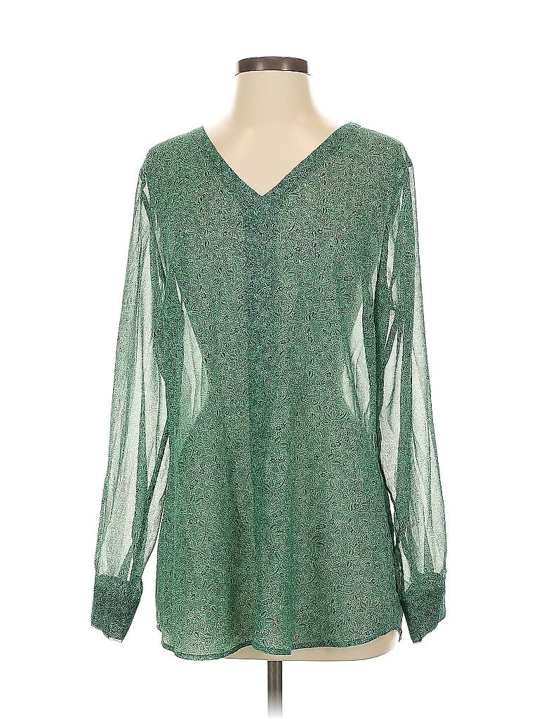CABI Pre-owned Long Sleeve Blouse In Green
