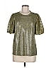 Anna Kay Metallic Green Short Sleeve Top Size M - photo 1
