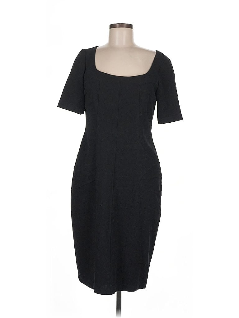 David Meister Solid Black Casual Dress Size 8 - photo 1