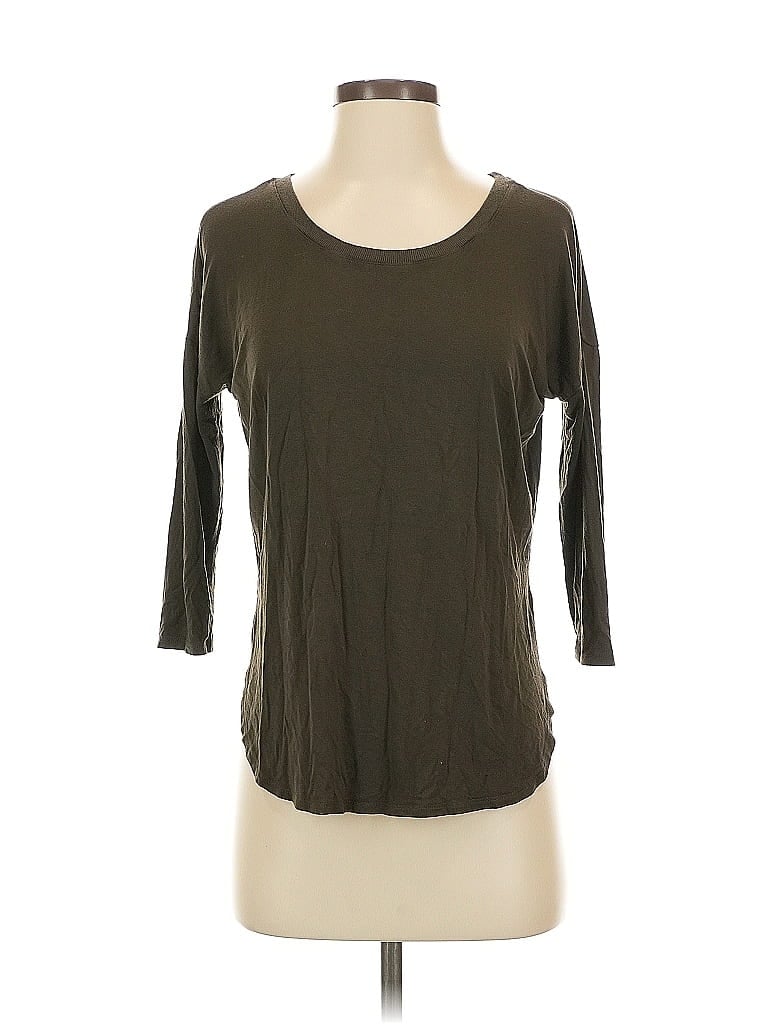 Pre-owned Babaton 3/4 Sleeve Top Brown Scoop Neck Tops