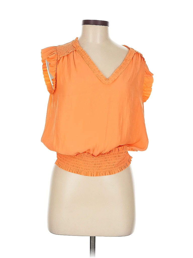 Evereve 100% Polyester Orange Sleeveless Blouse Size M - photo 1