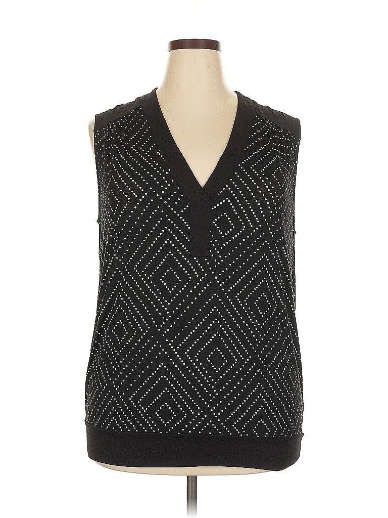 Pre-owned Adrianna Papell Sleeveless Blouse In Black