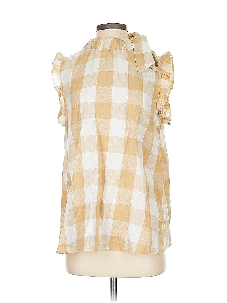 Pre-owned Who What Wear Sleeveless Blouse In Yellow