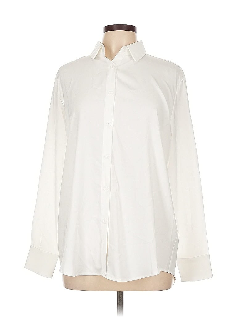 Pre-owned Assorted Brands Long Sleeve Blouse In White