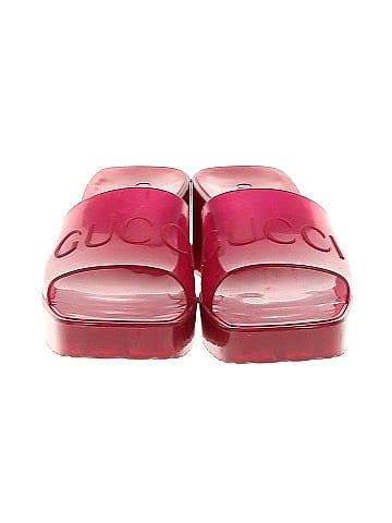Gucci Rubber Logo Platform Slide Sandals (view 2)