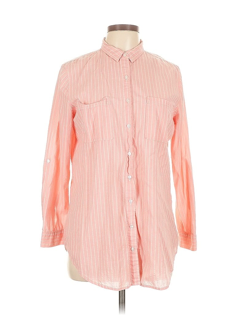 Pre-owned Sonoma Goods For Life Long Sleeve Button Down Shirt In Pink