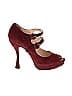 Prada 100% Suede Burgundy Heels Size EU 37 1/2 - photo 1