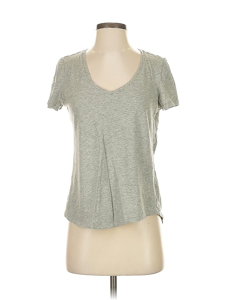 Pre-owned Gap Short Sleeve Top Gray Scoop Neck Tops