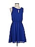 Everly 100% Polyester Solid Blue Casual Dress Size S - photo 1