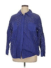 Susan Graver Long Sleeve Button Down Shirt