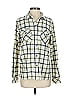 Current/Elliott Plaid Ivory Long Sleeve Button-Down Shirt Size Sm (1) - photo 1