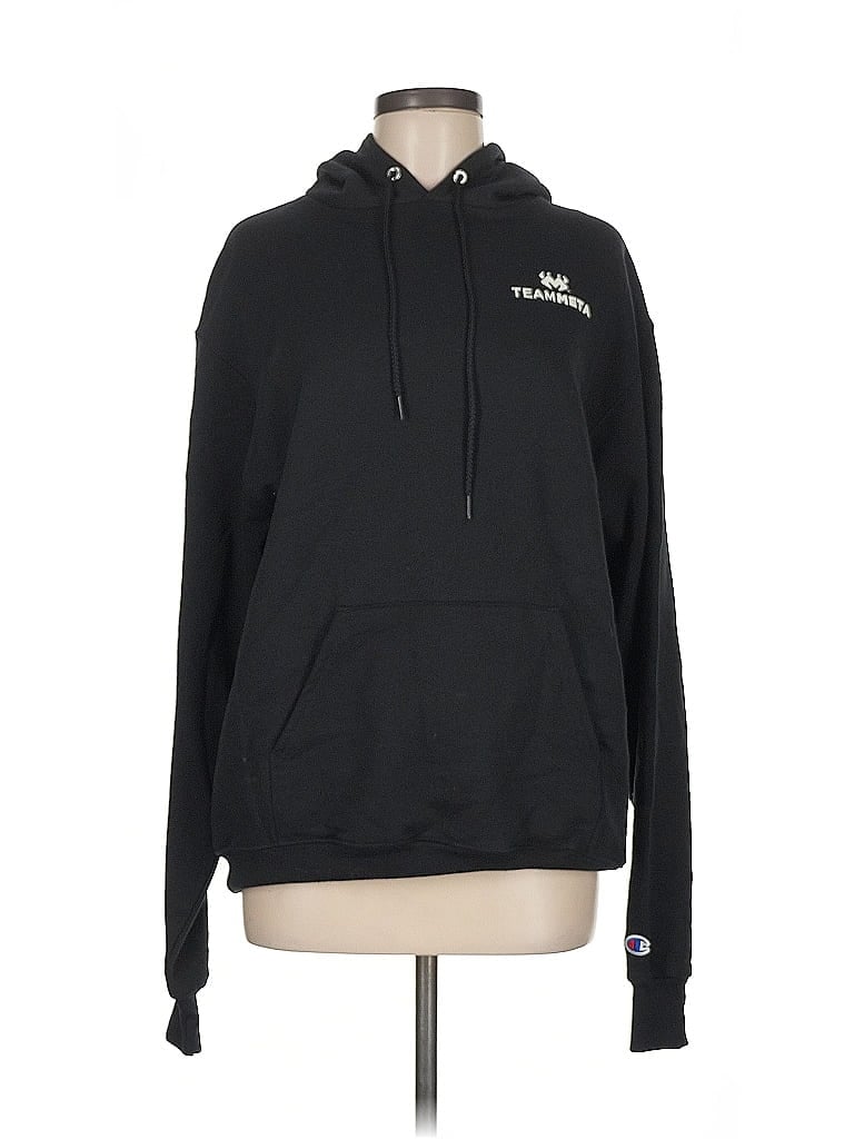 Pre-owned Champion Pullover Hoodie In Black