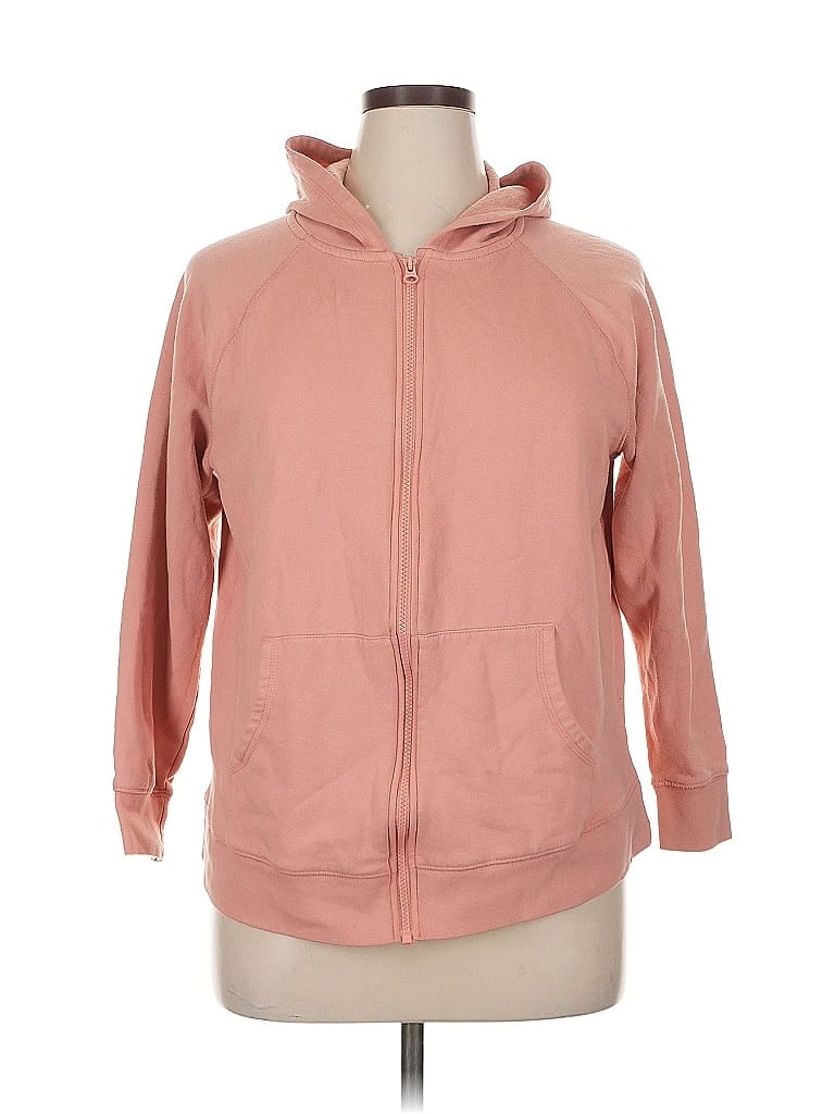 Click to view more detailed imagery on our partner's website Pre-owned Terra & Sky Zip Up Hoodie In Pink