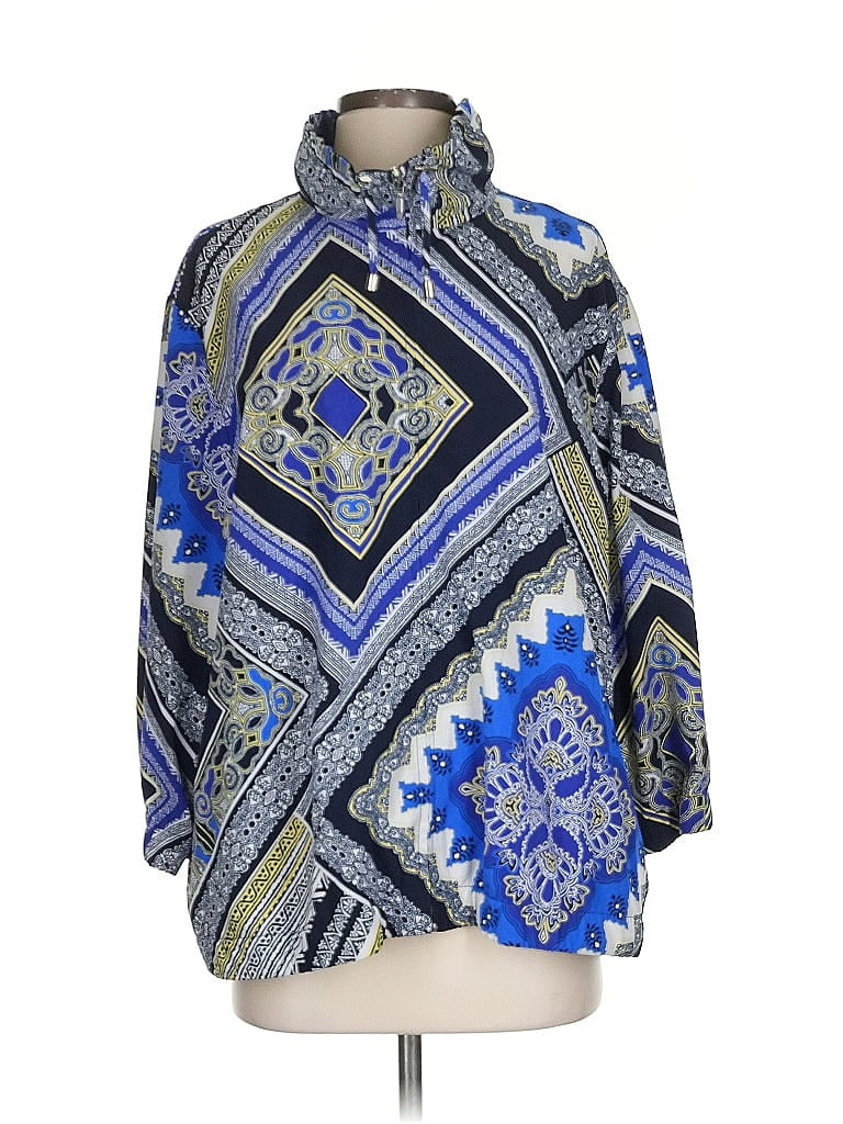 Zenergy by Chico's Print Blue Windbreaker Size XL (3) - photo 1