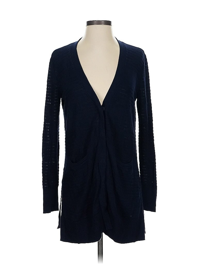 Pre-owned Cabi Long Sleeve Top Blue Plunge Neckline Tops