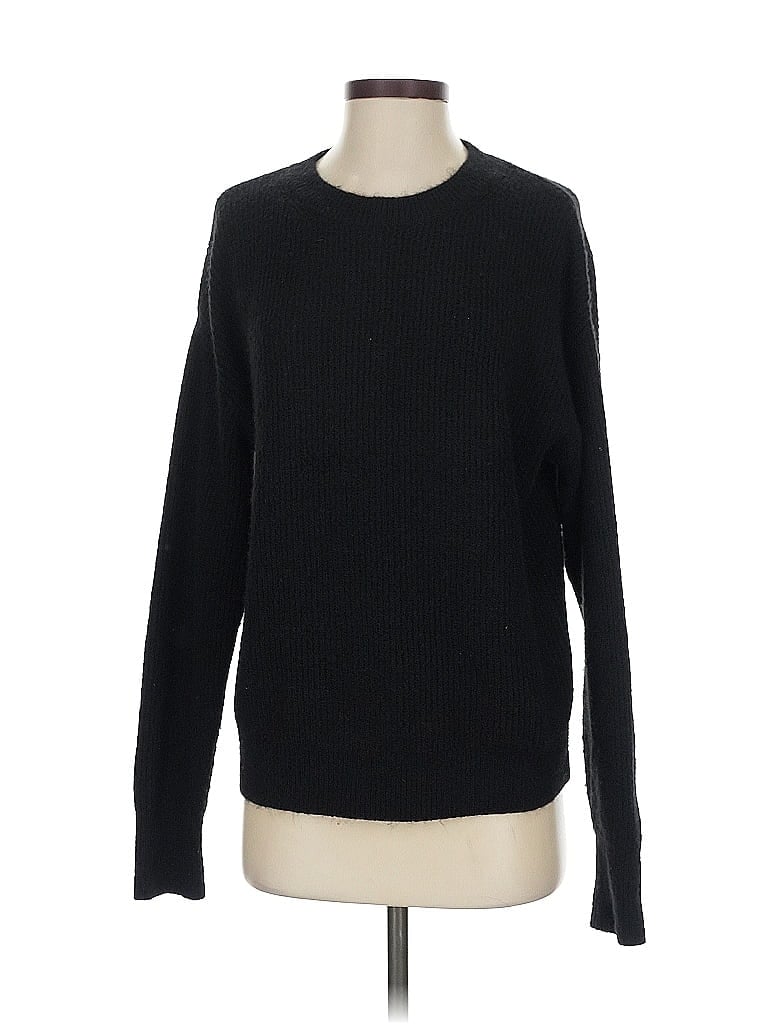 Open Edit Solid Black Pullover Sweater Size XS - photo 1