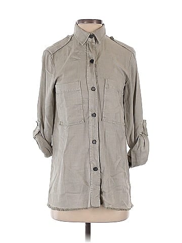 Zara 3/4 Sleeve Button-Down Shirt (view 1)