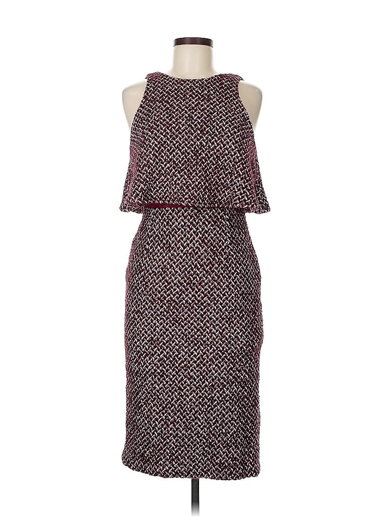 Pre-owned Paper Crane Cocktail Dress In Burgundy