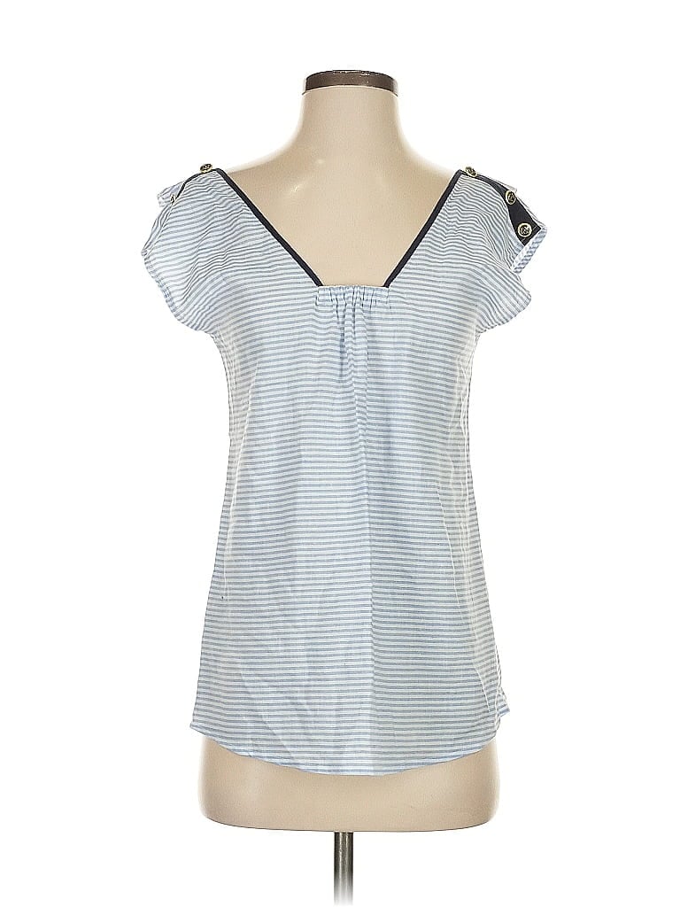 CABI Pre-owned Short Sleeve Top Blue Sweetheart Neckline Tops