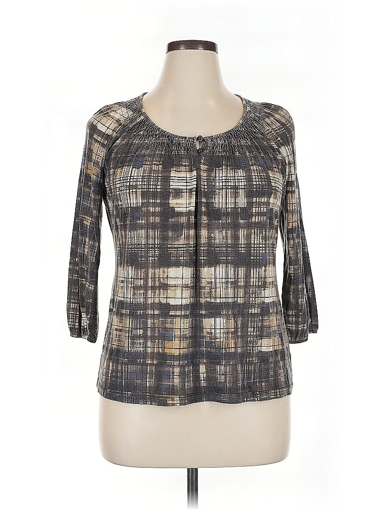 LIZ CLAIBORNE Pre-owned 3/4 Sleeve Blouse In Gray