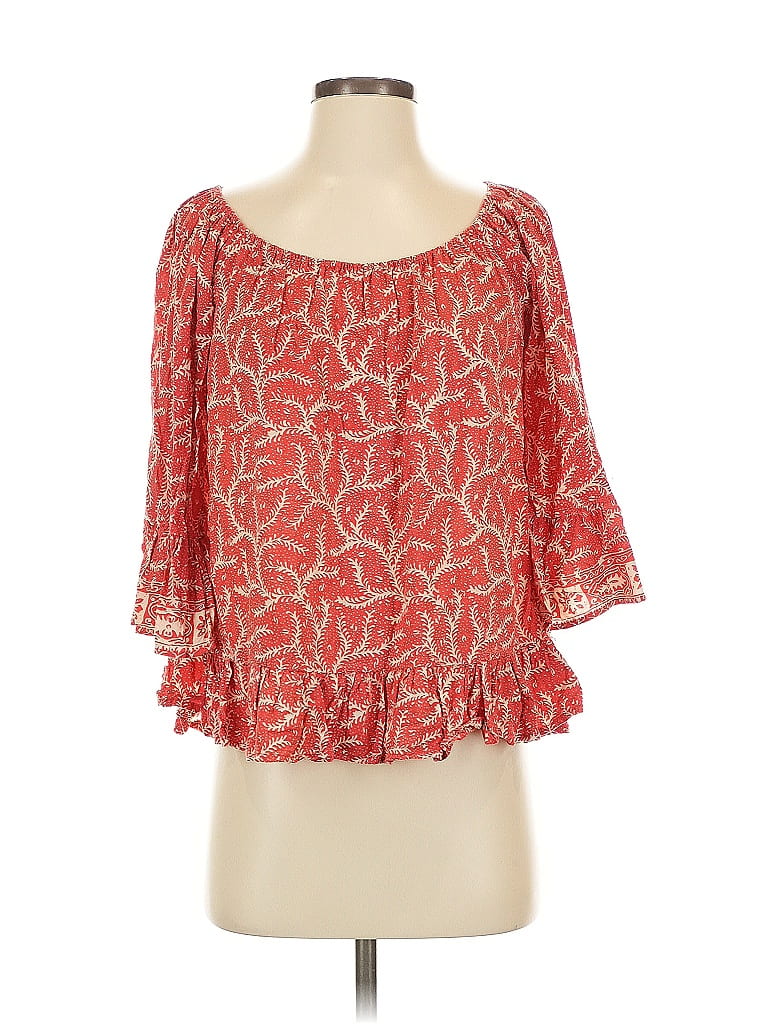 Pre-owned Nat By Natalie Martin 3/4 Sleeve Blouse In Red