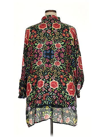 Johnny Was 3/4 Sleeve Silk Top (view 2)