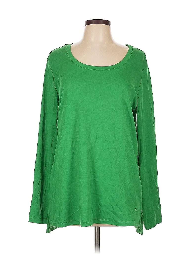 Isaac Mizrahi LIVE! 100% Cotton Green Long Sleeve Top Size L - photo 1
