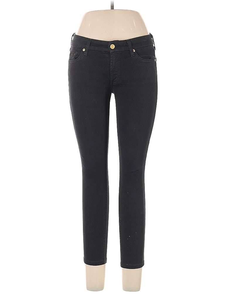 Pre-owned 7 For All Mankind Jeggings In Black