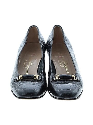 Salvatore Ferragamo Croc Embossed Heels (view 2)
