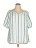 Talbots 100% Linen Teal Short Sleeve Blouse Size 2X - photo 1