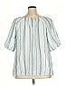 Talbots 100% Linen Teal Short Sleeve Blouse Size 2X - photo 2
