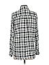 Moda International 100% Cotton Plaid Silver Long Sleeve Button-Down Shirt Size S - photo 2
