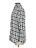 Moda International 100% Cotton Plaid Silver Long Sleeve Button-Down Shirt Size S - photo 5