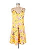 Ann Taylor LOFT Outlet 100% Polyester Floral Yellow Casual Dress Size 8 - photo 1