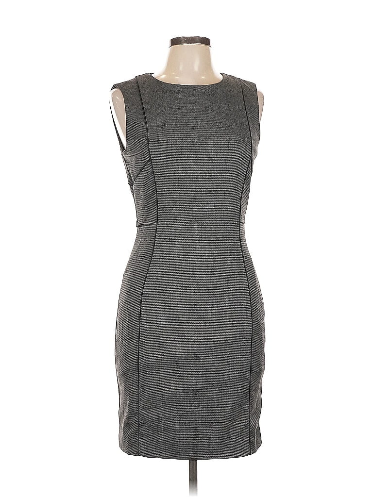 H&M Chevron-herringbone Gray Cocktail Dress Size 10 - photo 1