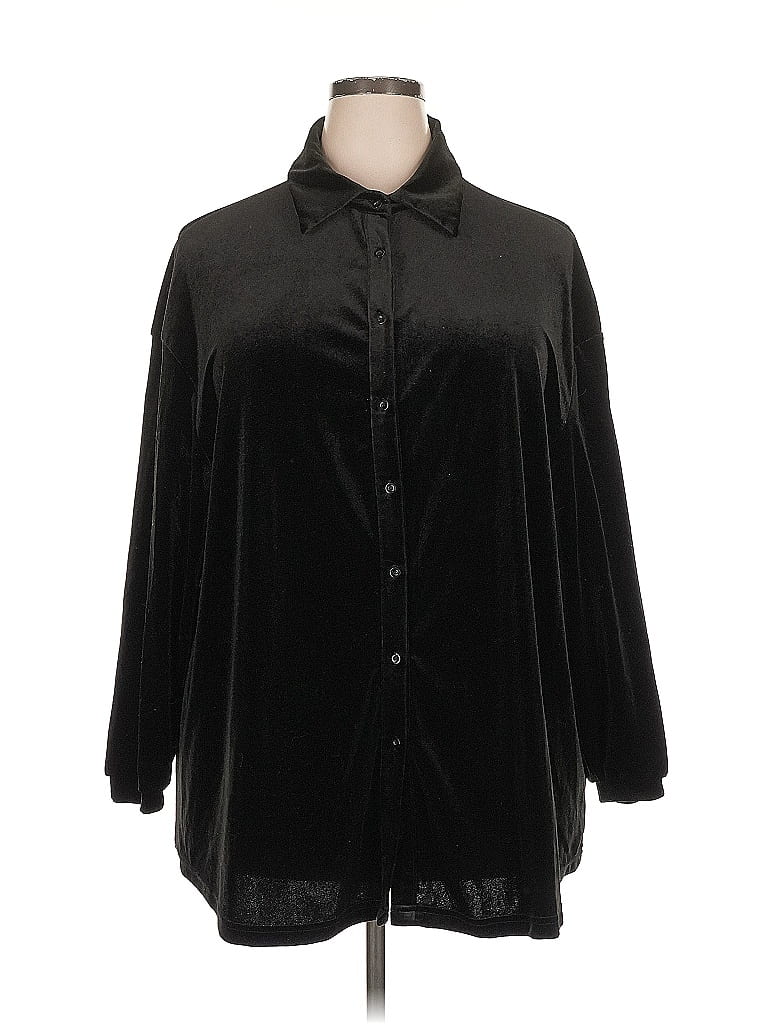 Pre-owned Shein Curve 3/4 Sleeve Blouse In Black