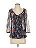 Gilly Hicks 100% Polyester Black 3/4 Sleeve Blouse Size S - photo 1
