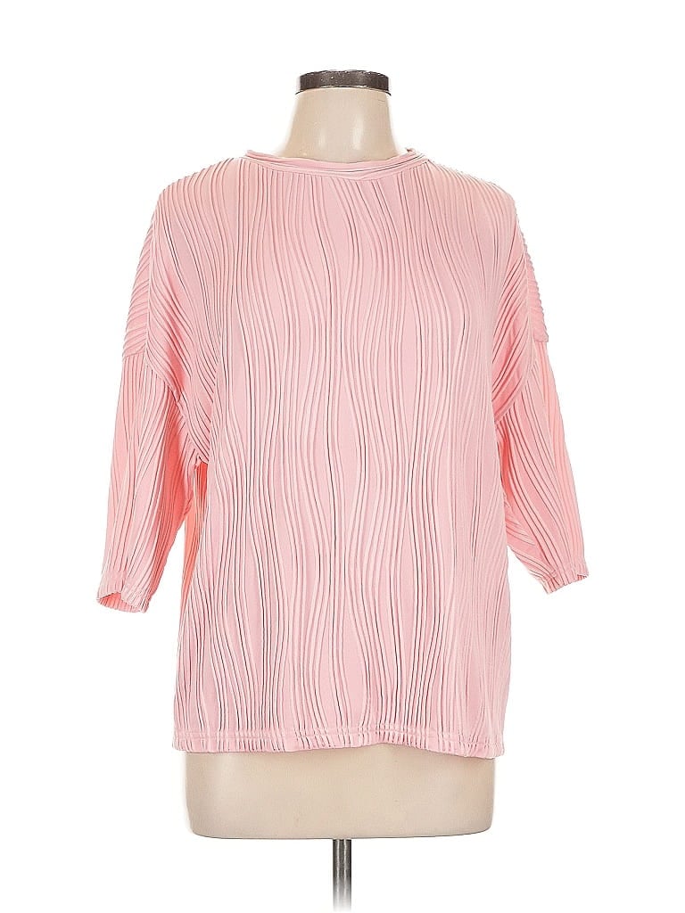 Pre-owned Unbranded 3/4 Sleeve Blouse In Pink