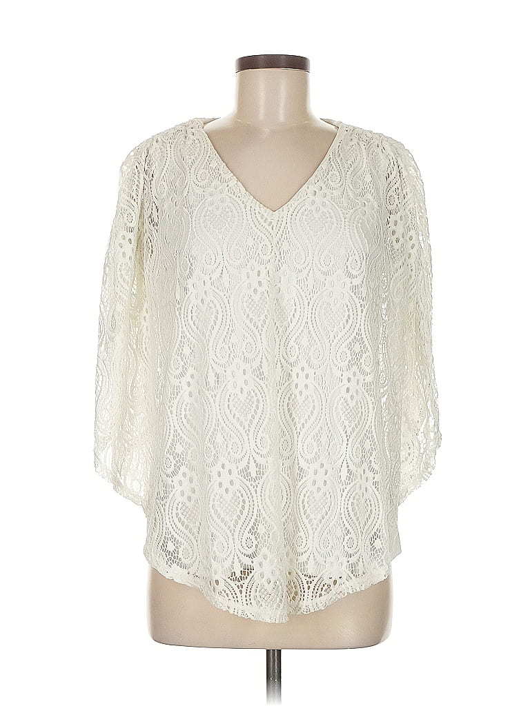 Click to view more detailed imagery on our partner's website Pre-owned Style & Co 3/4 Sleeve Blouse In White