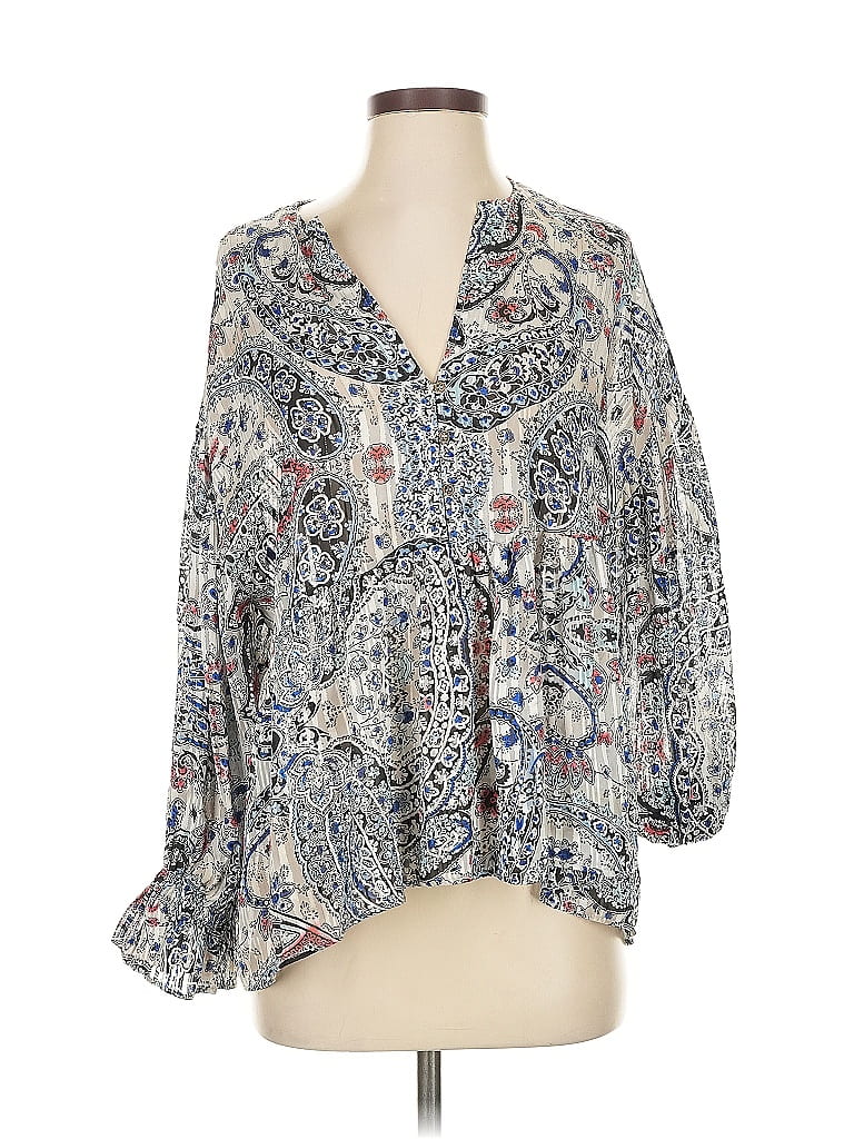 Click to view more detailed imagery on our partner's website Pre-owned Zara 3/4 Sleeve Blouse In Gray