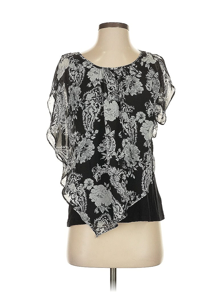 Pre-owned Apt. 9 Short Sleeve Blouse In Black
