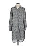 Veronica M. 100% Polyester Gray White Casual Dress Size M - photo 1