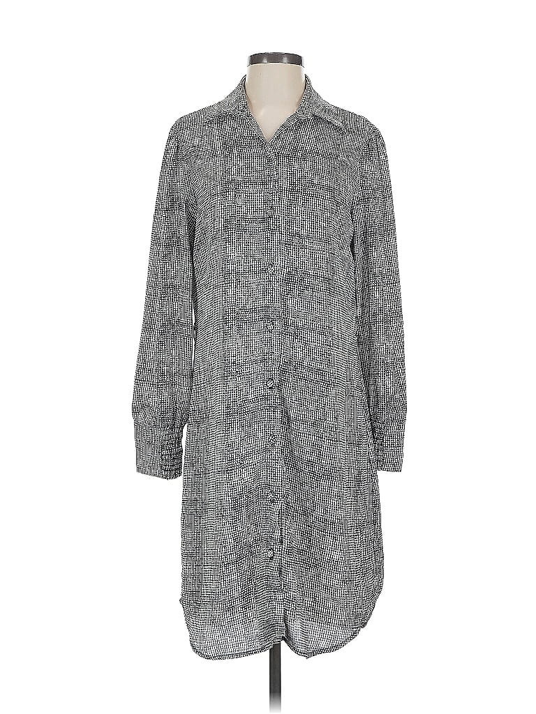 Veronica M. 100% Polyester Gray White Casual Dress Size M - photo 1