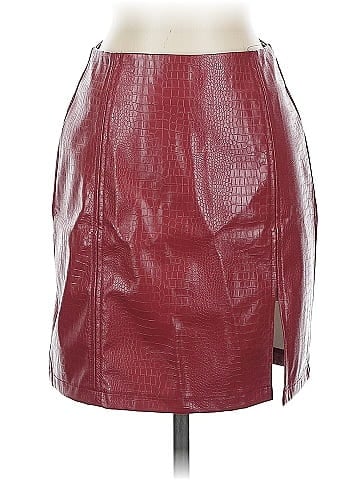 MANGOPOP Collection Faux Leather Skirt (view 1)