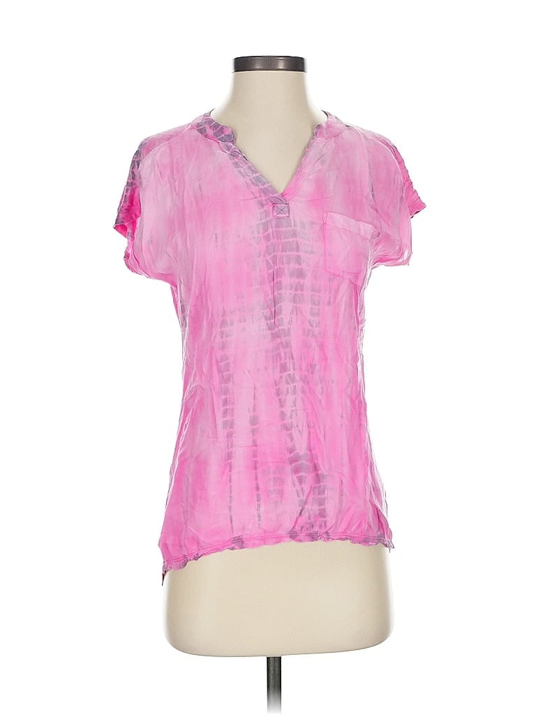 Pre-owned Cynthia Rowley Tjx Short Sleeve Blouse In Pink