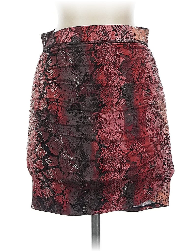 Pre-owned Moda International Formal Skirt In Burgundy