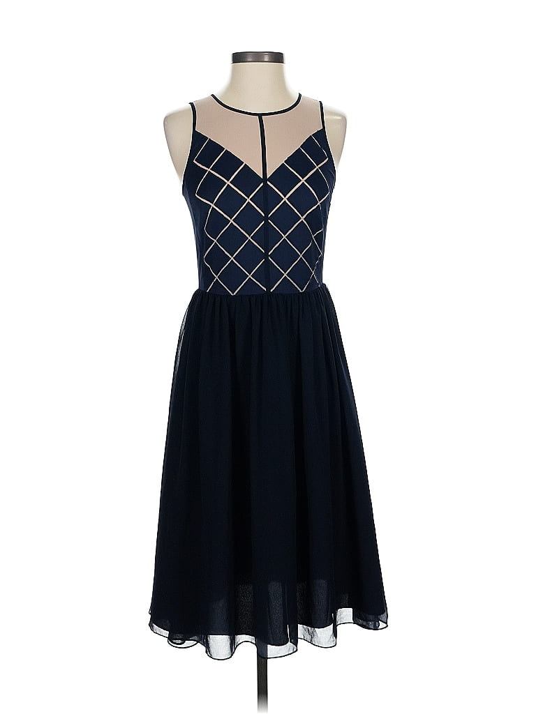 Armani Exchange 100% Polyester Argyle Blue Cocktail Dress Size 2 - photo 1